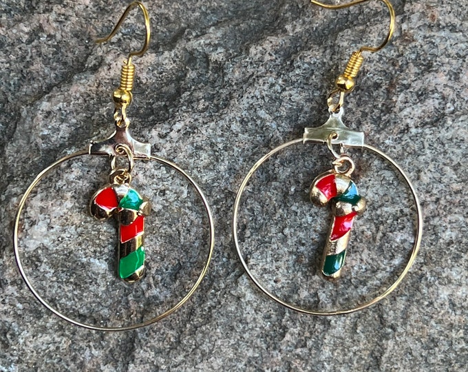 Candy Cane Hoop Earrings