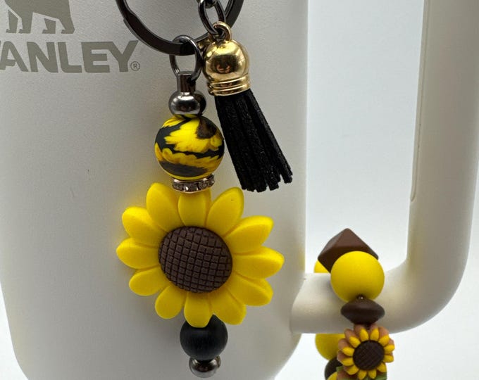 Sunflower Stanley Tumbler Bracelet Set | Stanley Accessories | Sunflower Handle Bracelet