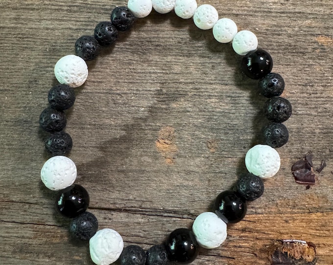 Bad Ass - Morse Code | Stretch Bracelet | Message in a Bracelet | Beaded Bracelet | Quote Bracelet | Lava rock | Gemstone