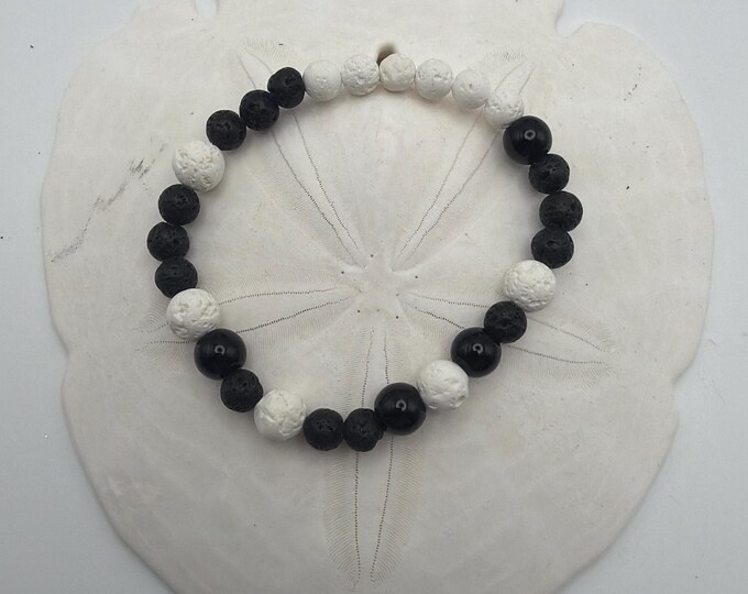 Bad Ass - Morse Code | Stretch Bracelet | Message in a Bracelet | Beaded Bracelet | Quote Bracelet | Lava rock | Gemstone