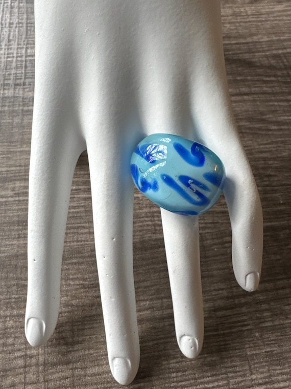 Blue Murano Glass Ring