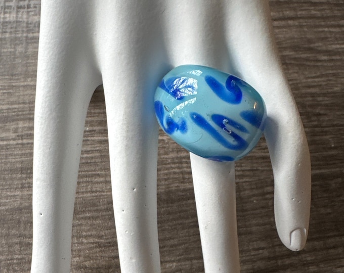 Blue Murano Glass Ring