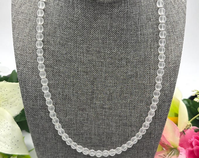 White Seaglass Necklace | Seaglass Necklace | Statement Necklace