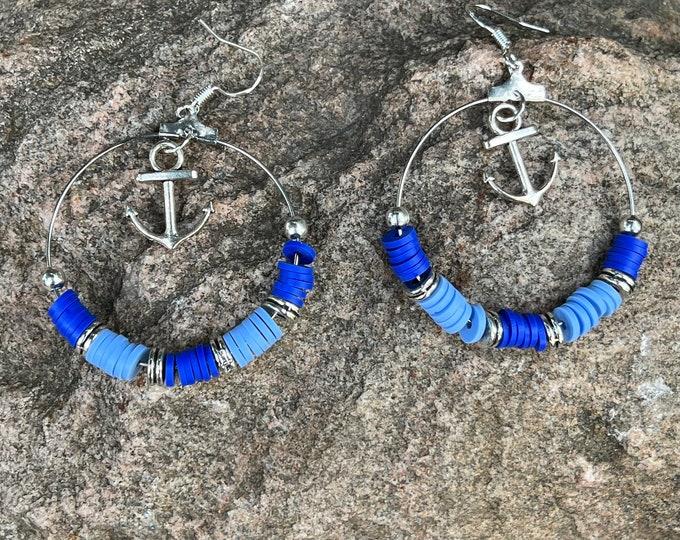 Anchor Hoop Earrings | Anchor Earrings