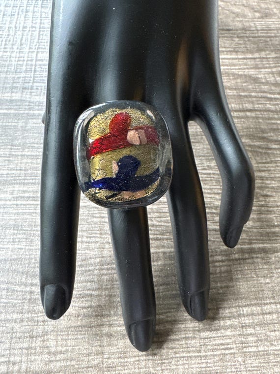 Chunky Glass Lampwork Ring