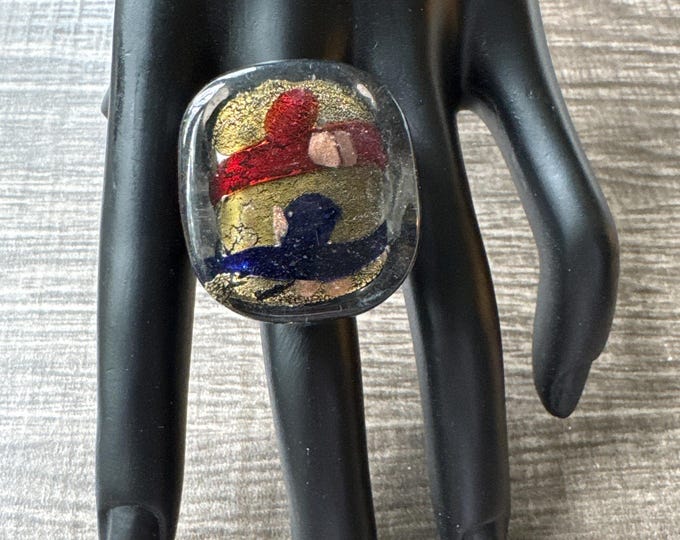 Chunky Glass Lampwork Ring