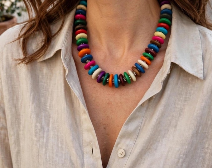19” Abacus Necklace | Statement Necklace | Wooden Abacus Bead Necklace