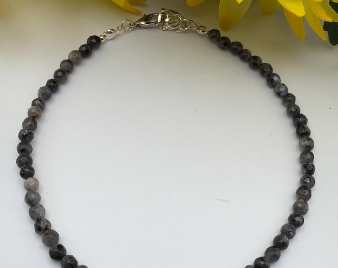 Labradorite Anklet | Minimalist Bead Anklet