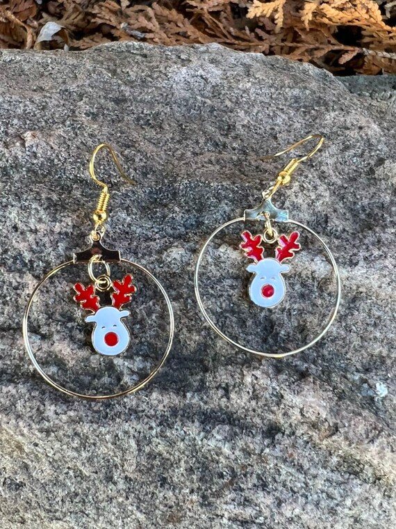 Reindeer Hoop Earrings