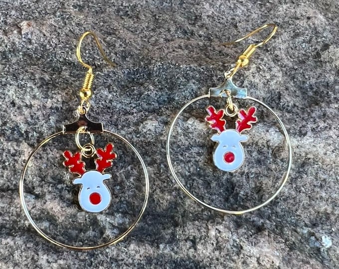 Reindeer Hoop Earrings
