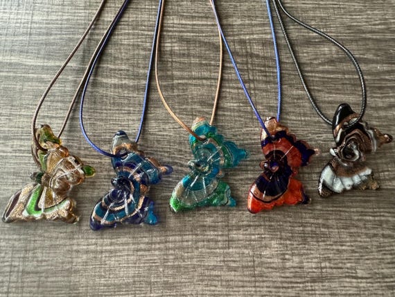 Butterfly Pendant Necklace | Murano Glass Butterfly Pendant Necklace | Lampwork Glass Butterfly