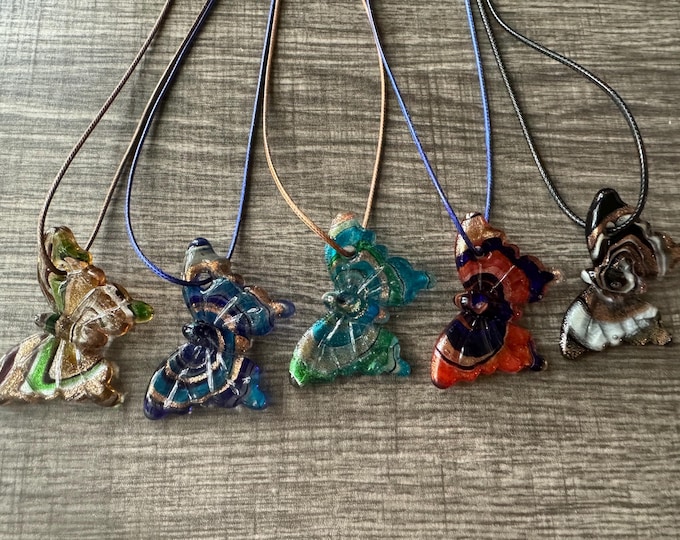 Butterfly Pendant Necklace | Murano Glass Butterfly Pendant Necklace | Lampwork Glass Butterfly