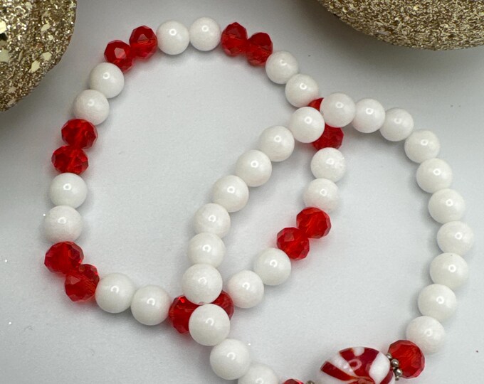 Peppermint Candy Red/White Bracelets