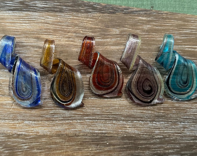 Spiral Pendant Necklace | Murano Glass Spiral Pendant Necklace