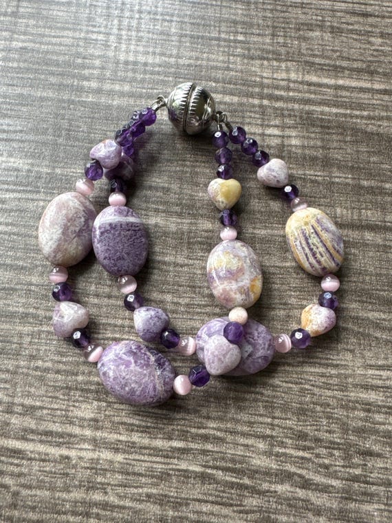 Amethyst Bracelet with magnetic Clasp