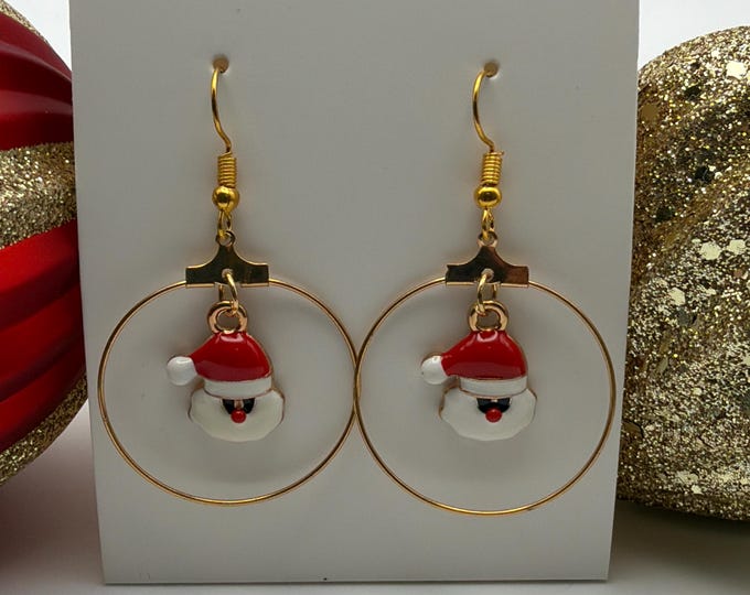 Santa Hoop Earrings