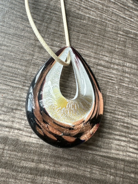 Teardrop Lampwork Pendant Necklace