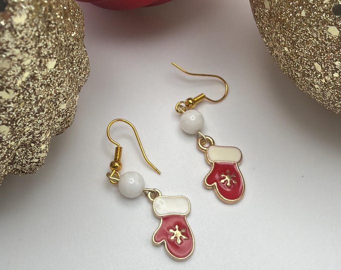 Red Mitten Earrings | Winter Earrings | Christmas Earrings | Stocking Stuffers