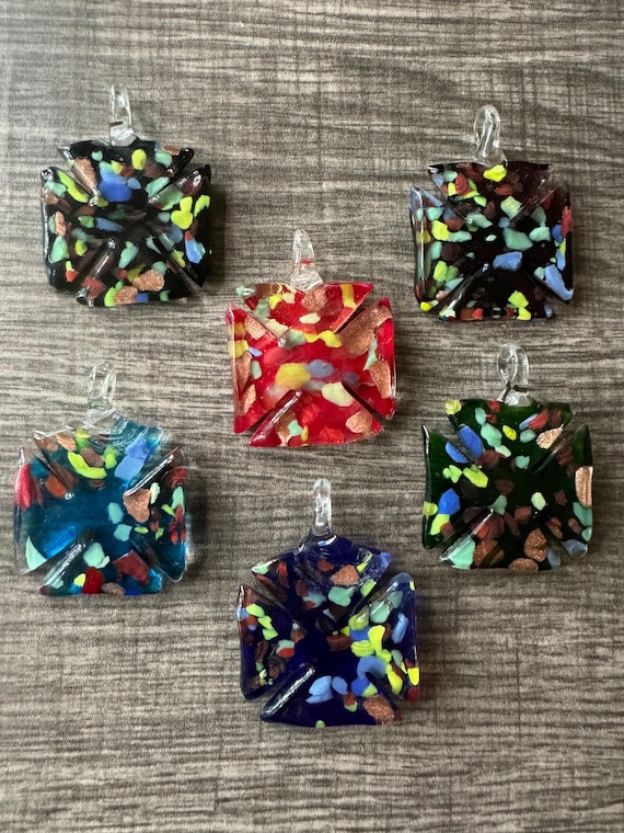 Windmill Pendant Necklace | Lampwork Glass Windmill Pendant | Windmill Pendant Necklace