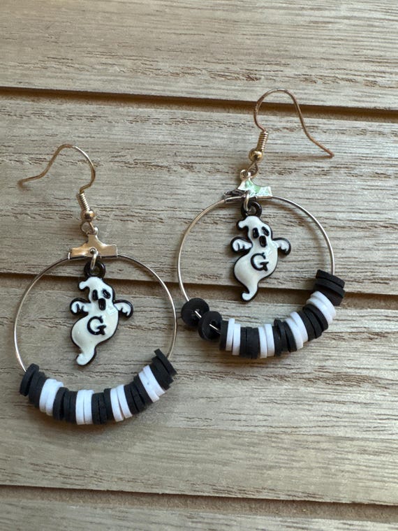 Ghost Charm Hoop Earrings