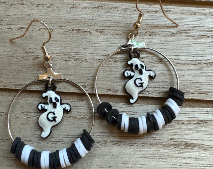 Ghost Charm Hoop Earrings