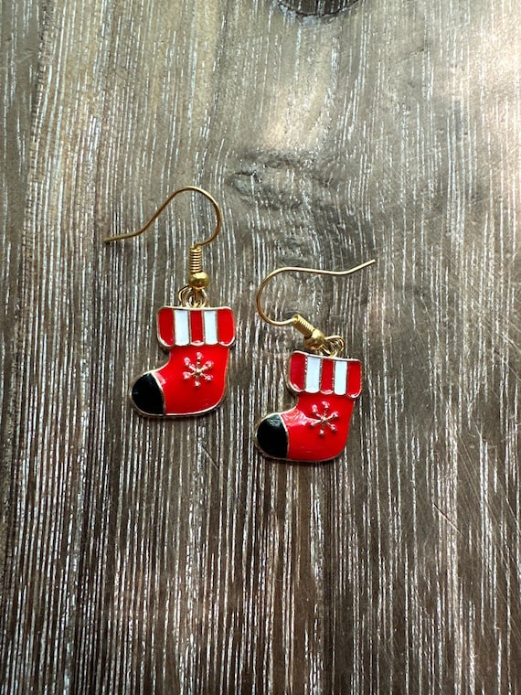 Christmas Stocking Earrings | Red Stocking Earrings | Stocking Stuffers