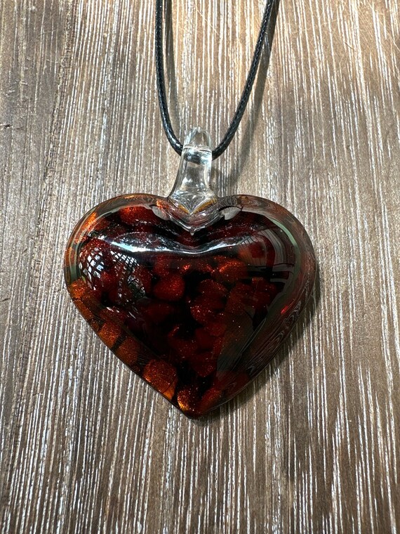 Lampwork Glass Heart Pendant | Heart Pendant Necklace