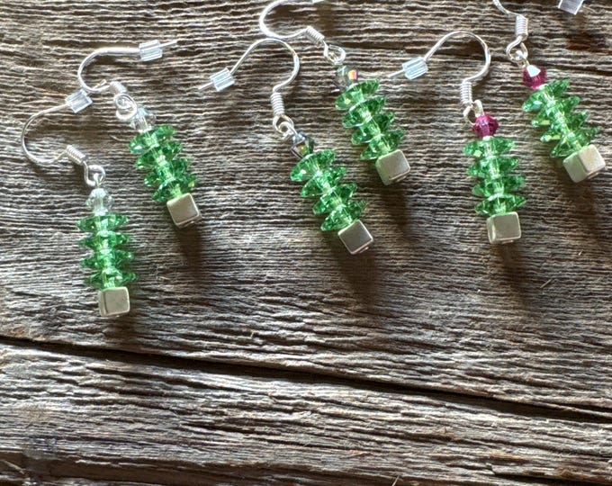 Christmas Tree  | Swarovski  Earrings | Swarovski crystals | Sterling silver