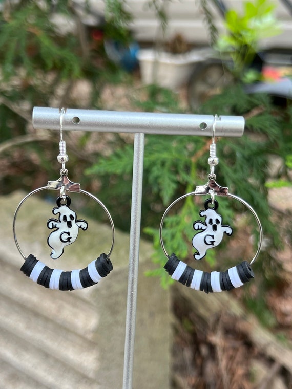 Ghost Charm Hoop Earrings
