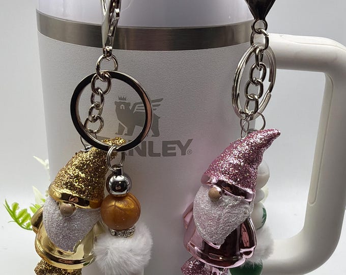 Gnome Straw Charm | Stanley Cup Accessories | Christmas Themed Key Chain