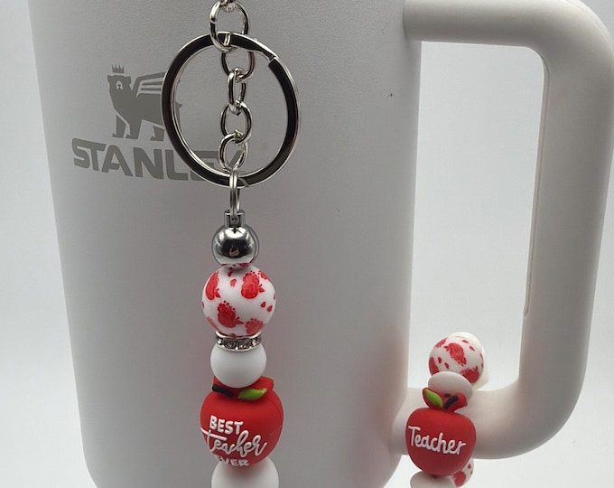 Teacher Tumbler Set | Handle Bracelet | Stanley Cup Accessories | Teacher Straw Charm