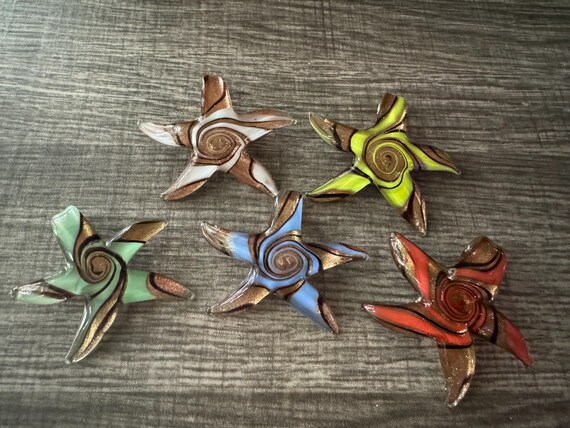 Starfish Pendant Necklace | Lampwork Starfish Pendant Necklace | Starfish Jewelry