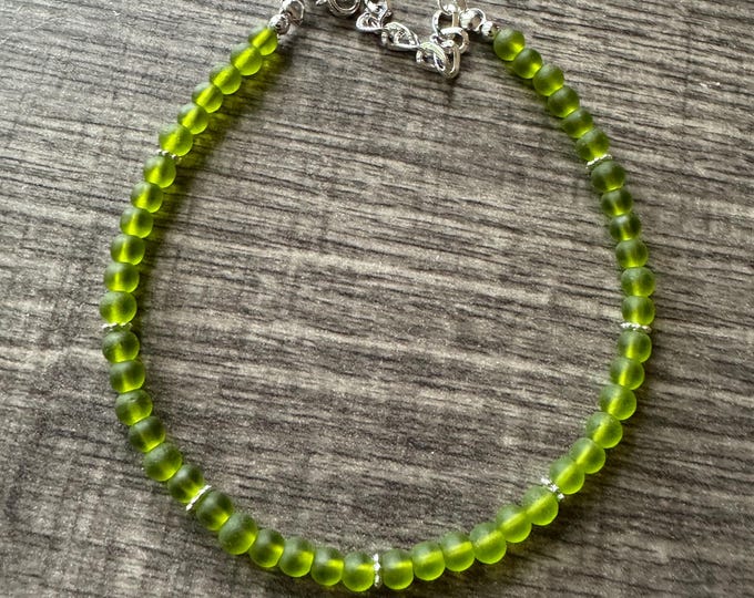 Seaglass Anklet | Green Seaglass Anklet