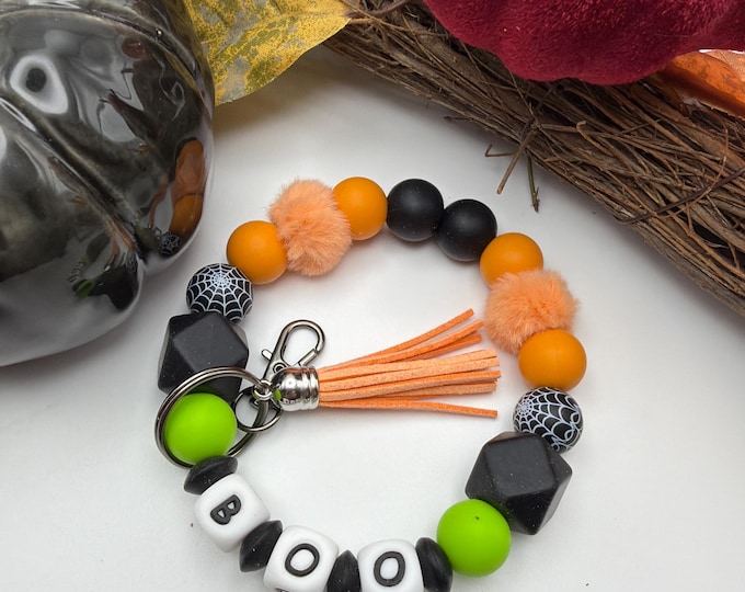 Boo Wristlet/Keychain | Halloween Wristlet | Halloween Key Chain
