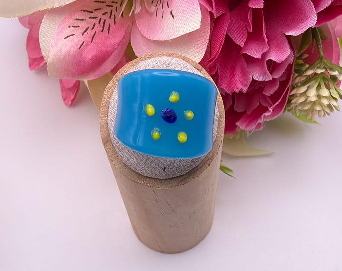 Size 10 1/2 | Lampwork Glass Ring | Murano Glass Inspired Glass Ring