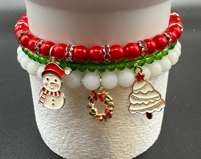 Christmas Stanley Cup Bracelet | Tumbler Accessories  | Stanley Charm Bracelet | Tumbler Bracelet | Stretchy Cup Bracelet