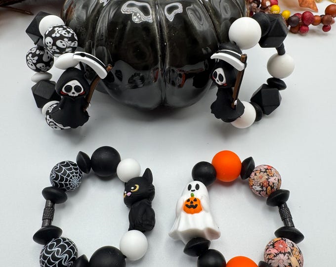 Halloween Themed Tumbler Handle Bracelet | Stanley Cup Accessories | Cup/Tumbler Handle Bracelet