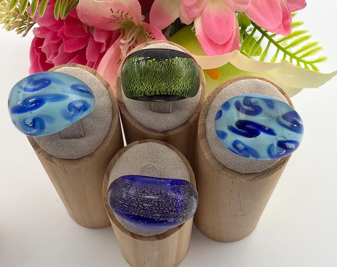 Size 9 1/2 * Lampwork Glass Rings | Assorted Glass Rings | Murano Glass Inspired Glass Rings