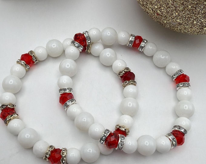 White Holiday Bracelet | Christmas Bracelet