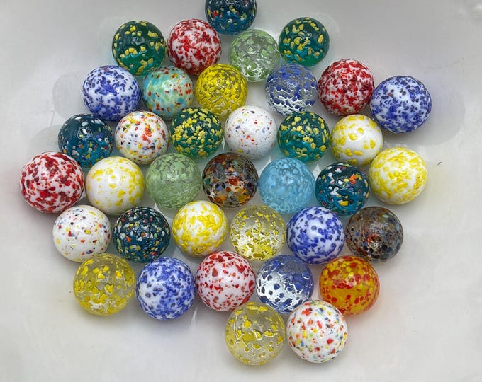 Lampwork Glass Marbles  | 16mm Marbles | Confetti Glass Marbles