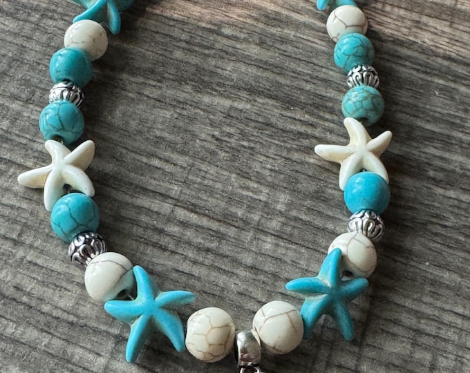 Howlite Starfish Anklet