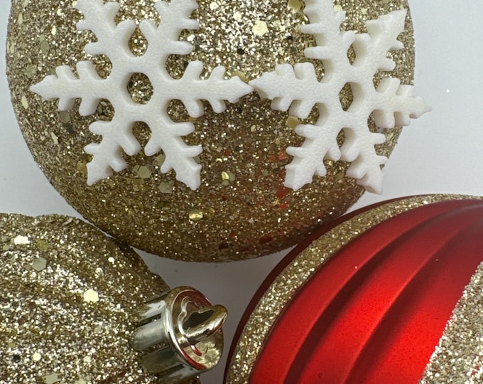 Snowflake Earrings | 3D Printed Snowflake | White Snowflake Earrings | Christmas Earrings | Stocking Stuffers