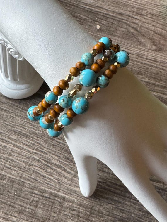 Turquoise Memory Wire Bracelet