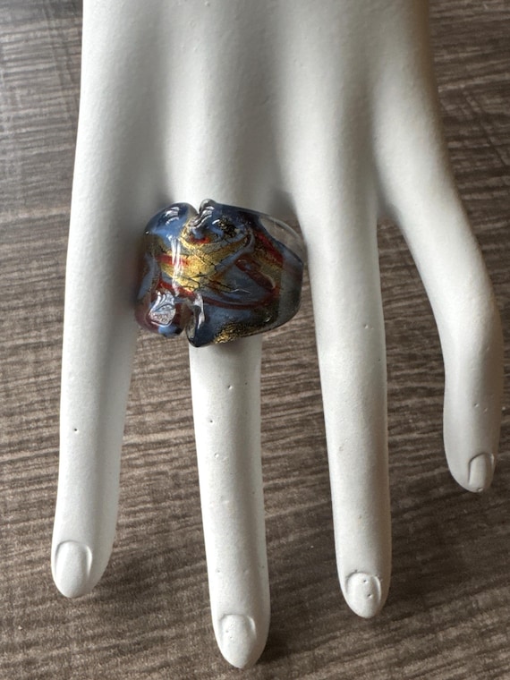 Murano Glass LampWork Ring - Size 8