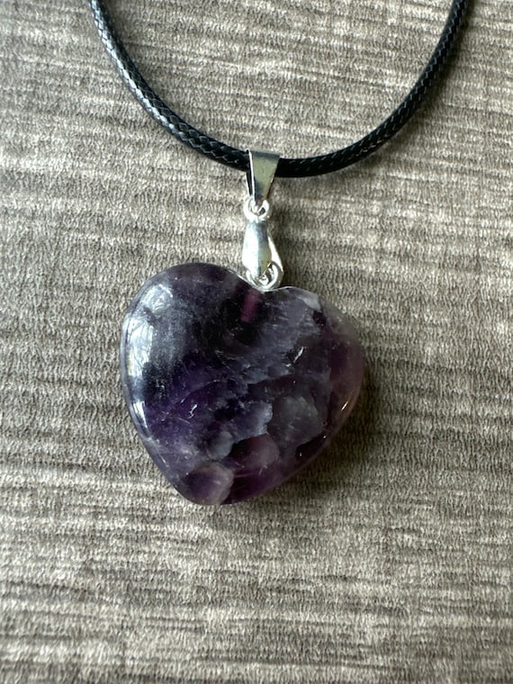 Purple Amethsyt Heart Pendant Necklace