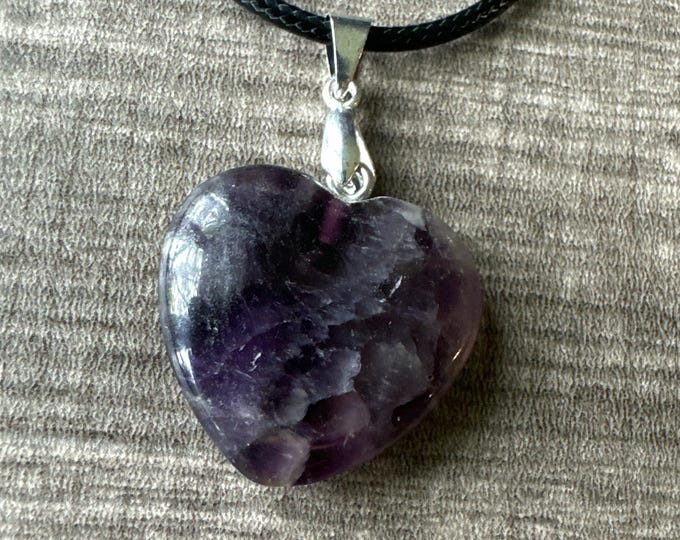 Amethyst Heart Pendant Necklace | Amethyst Necklace