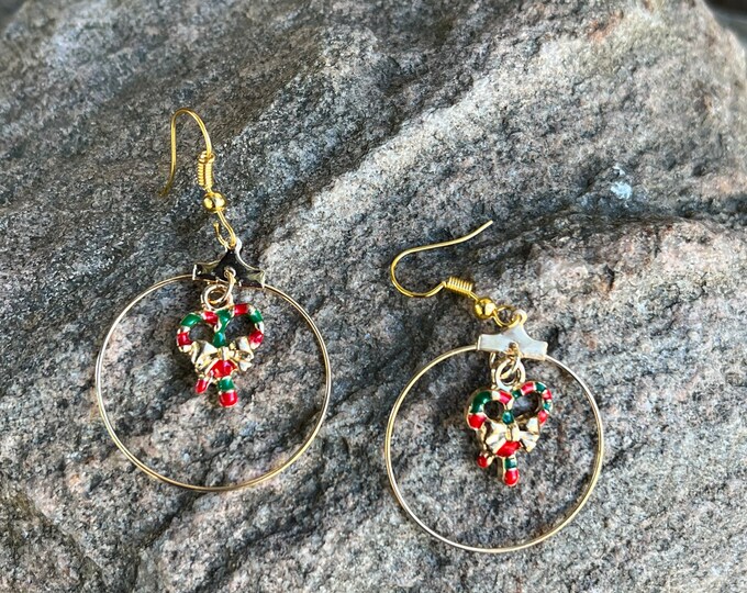 Candy Cane Hoop Earrings