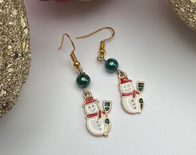 Snowman Earrings | Christmas Earrings | Stocking Stuffer