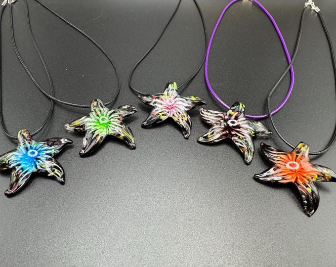 Murano Glass Starfish Pendant Necklace | Starfish Pendant Necklace