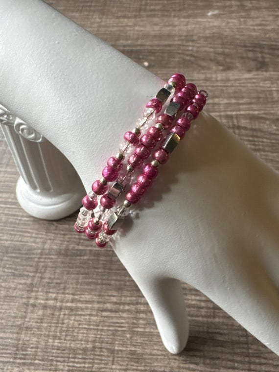 Morse Code Memory Wire Bracelet | Message in a Bracelet | Beaded Bracelet | Support Bracelet